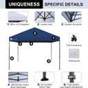 12x12 Pop up Canopy Tent Patented EZ Set up Instant Outdoor Canopy with Wheeled Carry Bag Bonus 4 Weight Sandbags, 8 Stakes and 4 Ropes Blue, 12x12 without Sidewall