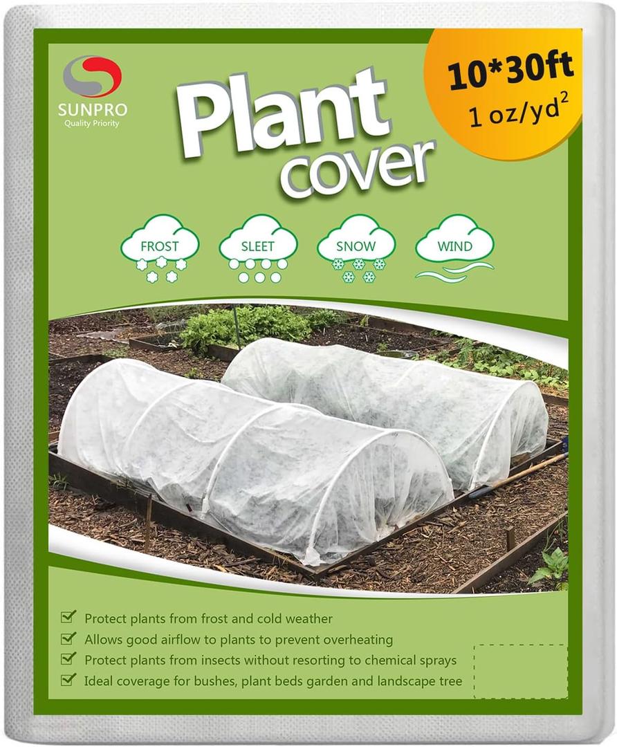 Plant Covers Freeze Protection,10Ft x 30Ft 1.0 oz/yd Reusable Floating Row Cover, Freeze Protection Plant Blankets for Cold Weather (Support Hoops Not Included)
