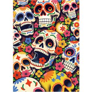 Jigsaw Puzzles for Adults 1000 Pieces, Graffiti Floral Skull Puzzles, Colorful as Home Wall Decor for Family Challenging Games