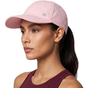 TOP-EX Womens Cooling High Ponytail Hole Baseball Cap Summer UV Protection Sun Hat for Running Walking Golf Tennis Lightweight Foldable Pink S/ M