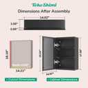TokeShimi 14 x 18 Black Medicine Cabinet, Aluminum Mirror Medicine Cabinet Wall Mounted or Recessed with Stepless Adjustable Amply Storage