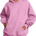 Trendy Queen Women's Oversized Hoodies Fleece Sweatshirts Fall Fashion Pullover Sweaters Winter Clothes (X-Large, Pink)
