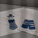 Summer Beach Kitchen Towels, Blue Striped Beach Swimsuits Decorative Hand Towels for Bathroom, Coastal Nautical Beachy Dish Tea Towels for Kitchen, 16x24 Inch Set of 2