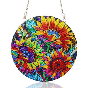 Sunflower Diamond Art Kits for Adult Beginner DIY Diamond Painting Hanging Window Pendant Ornament for Home Decoration Gem Art Gift (Sunflower)