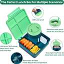 Bento Lunch Box for Kids with 8oz Soup Thermo,Kids Leakproof Lunch Food Containers with 4 Compartment,Kid Insulated Thermo Hot Food Jar for School,Trvael-Green