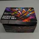 Acrylic Paint Set, 24 Colors (2 oz/Bottle) with 12 Art Brushes, Art Supplies for Painting Canvas, Wood, Ceramic & Fabric, Rich Pigments Lasting Quality for Beginners, Students & Professional Artist