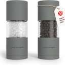 LARS NYSM Salt and Pepper Grinder Set, Manual Salt and Pepper Mills with Adjustable Ceramic Grinder, Design Spice Shaker Set (Ash Gray)