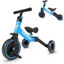 besrey 5 in 1 Toddler Bike for 1 Year to 4 Years Old Kids, Toddler Tricycle Kids Trikes Tricycle, Toys for Boy & Girl, Balance Training, Removable Pedals (Blue)