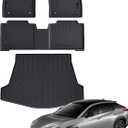 AUXKO- All Weather Floor Mat & Cargo Mat Fit for Lexus RZ (Include 300e & 450e) 2023 2024 2025 TPE Rubber Liners RZ Accessories All Season Guard Odorless Anti-Slip Liner Black