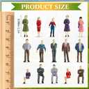 Juexica 200 Pcs 1: 75 Scale Mini People Figurines Model Trains Architectural Painted People Figures Tiny Plastic Miniature Figurines Sitting Standing Model for Miniature Scenes Museum Project