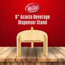 TableCraft12654 Acacia Wood Stand for Glass Beverage Dispensers, Beverage Holder, 10" Dia x 8" H, Raises Dispenser 6-3/4", Ideal for Catering & Restaurants