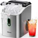 Silonn Nugget Ice Maker Countertop, Pellet Ice Machine with Self-Cleaning Function, Sonic Ice Maker Produces 33lbs of Chewable Ice in 24 Hours, Ideal for Home Kitchen and Office (Stainless Steel)