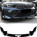 Front Bumper Lip Compatible with BMW G20 3-Series 330e 330i M340i 320i M-Sport Only 2023 2024 2025 Glossy Black Front Bumper ABS Front Lip Spoiler Splitter