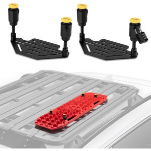 BUNKER INDUST Recovery Track Board Mounting Kit, Universal Traction Boards Mount Bracket for Rooftop Platform with Lock ( Only for 2 Boards)