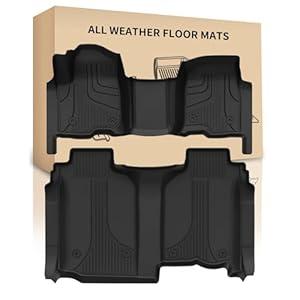 Floor Mats for 2020-2024 Chevy Silverado/ GMC Sierra 1500/ 2500HD/ 3500HD Crew Cab Model Only - Custom Fit All Weather Floor Mats for Chevrolet Silverado/ GMC Sierra 1500/ 2500HD/ 3500HD Crew Cab 2020-2024