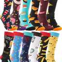 MOGGEI Funny Socks for Men Women Fun Cozy Crazy Novelty Fashion Breathable Printed Cotton Boot Socks (M)
