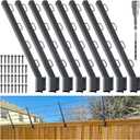 8-Pack Angle 25 Fence Post Extender, 23.5" Fence Barbed Wire Extend Armfor Outdoor Fences to Increase Height, Protect Privacy and Pets Jumping Off (8, 23.5in-25Angles - Wood Post)