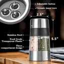 ROMER & BECHTEL 3-In-1 Manual Salt And Pepper Grinder, Adjustable Manual Spice Grinder Ceramic Burr Grinder With Stainless Steel, Refillable & Transparent