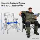 XL Premium Camping Chair - 400lb Capacity, Oversized 23.7" Wide Seat, Heavy Duty 600D Oxford Fabric, Padded Camping Chair Portable for Outdoor, Beach, Tailgate Parties Slate/Black