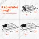 Expandable Over The Sink Dish Drainer Drying Rack In Stainless Steel Metal For Small Kitchen, Counter Space Saving Compact Above Plate Dryer Strainer, Adjustable Hanging Inside Sink Wire Drain Holder