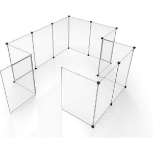 Tespo Pet Playpen, Portable Large Plastic Yard Fence Small Animals, Puppy Kennel Crate Fence Tent, 28 X 20 Inch, White, 12 Panels