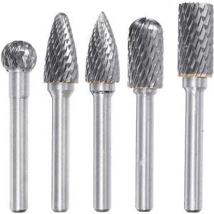 5 PCS Double Cut 6X12MM Head SizeTungsten Carbide Rotary Burrs for Rotary Drill Die Grinder for Drilling Polishing Carving Engraving by Lukcase
