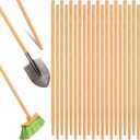 Gisafai 20 Pcs Broom Handle Wood Sanded Tapered Tip 55 x 1 Inch Long Handle Mop Broom Stick Pole for Floor Cleaning Sweeping Replacement