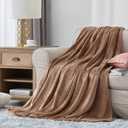 Hansleep Fleece Camel Full Blanket, Super Soft Flannel Fuzzy Plush Cozy Blanket for All Seasons, Camel, Full 84x90 Inches