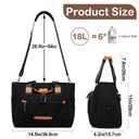 FHELAD Diaper Tote Bag, 4 in 1 Crossbody Diaper Bag with 16" Laptop Compartment, Black