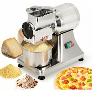 Commercial Electric Cheese Grater 550W | 88Lbs/Hour Heavy Duty Cheese Shredder with Safety Shield & Bucket for Hard Cheese & Nuts