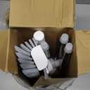 Floor Scrub Brush with Long Handle, 3 in 1 Scrape and Heavy-Duty Stiff Bristle Floor Scrubber Brush with Squeegee and Tweezer for Cleaning Tile Wall Deck Bathroom Patio Garage Kitchen (White)