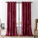 SMILETIME Burgundy Red Crushed Velvet Curtains 52x90 inch Luxurious Thermal Insulated Soundproof Drapes for Living Room Bedroom Office Soft and Durable Light-Filtering Window Treatments, 2 Panels