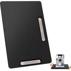 oy&Grace Appliance Slider for Kitchen Appliances 360 Rolling Sliding Tray for Coffee Maker Countertop, Bamboo Coffee Pot Slider Rolling Tray with Universal Rollers (Black, Medium 14.5" x 10")