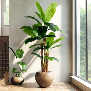 Erimda 8.2FT Artificial Banana Tree Tall Fake Banana Leaf Plant Faux Banana Silk Tree Faux Banana Leaves for Home Swimming Pool Indoor Outdoor Patio Tropical Decor