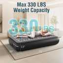 Ezyrest Air Mattress Twin with Built in Pump 13" Double Height Inflatable Mattress with Soft Flocked Top & Carry Bag Adjustable Blow Up Mattress Portable Air Bed for Guest Indoor Travel-Black