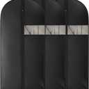 Kimmama Garment Bags for Hanging Clothes, Dress Bags for Gowns, Wedding Dress, Suit, Dance Costumes, Coat, PEVA Material, Black, 23.6" x 43.3"