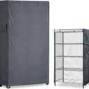 Waterproof Shelf Cover,600D Heavy Duty Dustproof Storage Wire Rack Covers,Outdoor Shelving Covers for Wire Shelves with Zipper 60''x24''x72'',Grey
