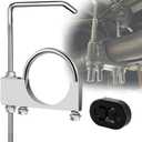 Universal 2.5" Exhaust Hangers, Stainless Steel Exhaust Clamp with Hanger Rear Muffler, Rubber Exhaust Hangers for 2-1/2 Inch Exhaust Pipes (1Pcs 2.5 Inch)