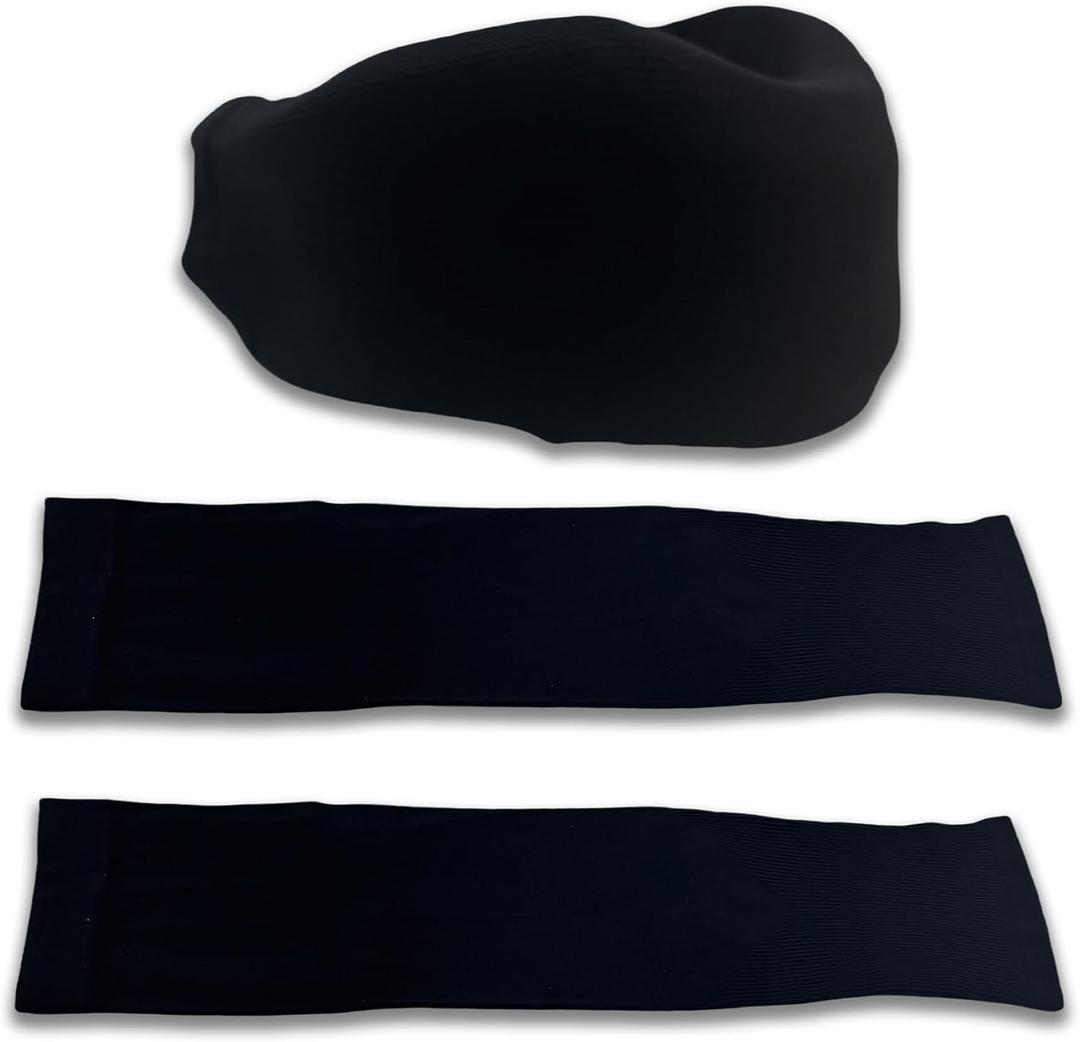 2 x Aogigigio Neck Brace Cover - 2 Pcs Cervical Collar Dust Cover Sleeve for Women Men, Soft & Comfortable for Sleeping Working Breathable Black