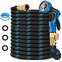 100 ft Garden Hose - 2026 New Upgraded Flexible Water Hose - Ultra Lightweight Kink-free Car Washing Pipe with 10 Function Sprayer and 3/4" Solid Brass Fittings - Durable,Leak proof Garden Hoses