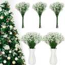 FineCheer 24 Pcs Babys Breath Christmas Floral Picks 17" Gypsophila Artificial Flowers Christmas Tree Picks and Sprays White Xmas Tree Decorations for Wedding Xmas Wreaths DIY Craft Decor