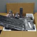 OUTON 67" Glass Display Shelf with Dimmable LED Floor Lamp, Collectibles Display Cabinet with Remote & App Control, 5 Tier Open Bookshelf Lamp for Living Room, Bedroom, Office, Home Decor, Black