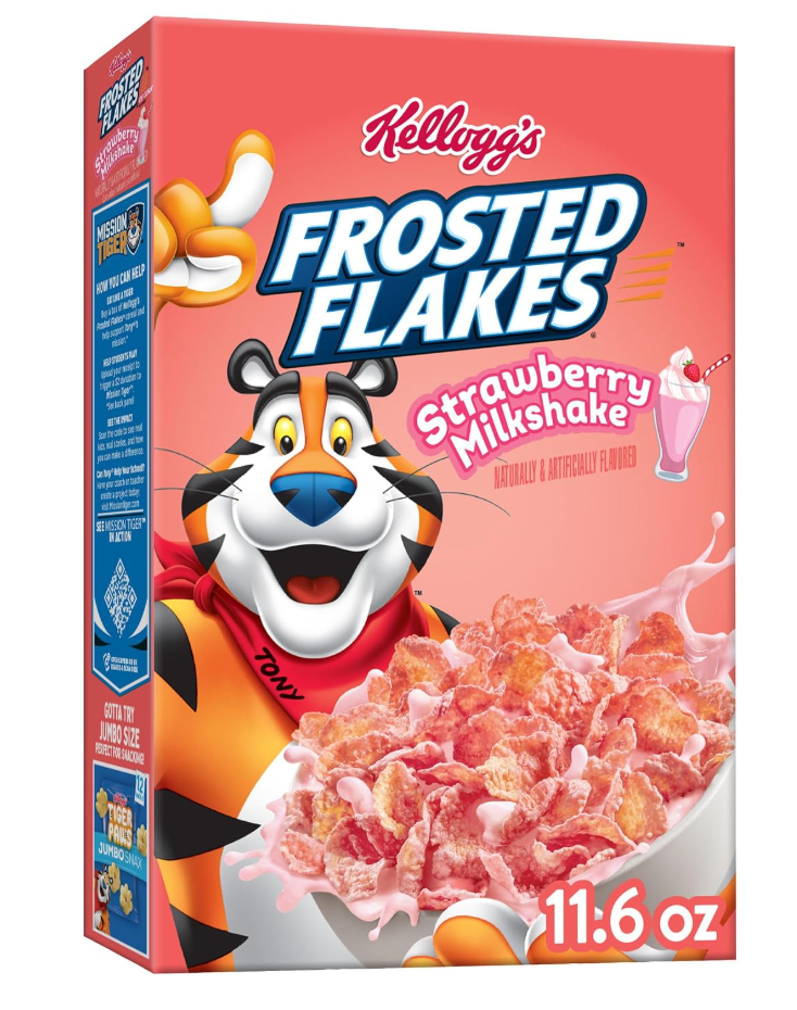 Kellogg's Frosted Flakes Strawberry Milkshake, BB June 10, 2026