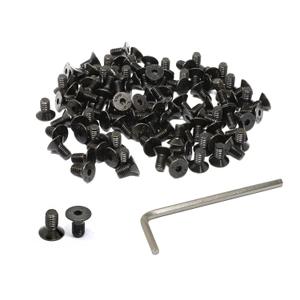 iexcell 100 Pcs M5 x 10mm Thread Pitch 0.8 mm Alloy Steel 10.9 Grade Hex Socket Flat Head Cap Screws Bolts Kit, Black Oxide Finish