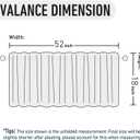 Leeva Farmhouse Leaves Print Semi-Blackout Curtains Valances - Rod Pocket Valance for Kitchen, Laundry, Bedroom & Living Room, 52 x 18 Inch, Blue, One Panel