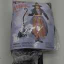 Spooktacular Creations Witch Costume Kids, Light Up Halloween Costumes Witch Dress with Hat and Broom for Girls, Sweet Wizard Set for Toddler Scary Halloween Themed Parties, Orange, M (Medium(8-10 yrs))