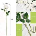 Rowfad 120 Pcs Artificial Roses Bulk Velvet Silk White Roses White Roses for Wedding Centerpieces Bridal Bouquet Mohter's Day Home Decor (120, White)