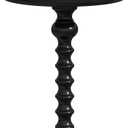 Yusong Round Side Table, Drink Table for Small Spaces, Mid-Century Accent End Table Nightstand Bedside Table for Living Room, Bedroom, Corners, and Office, Black