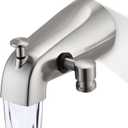 All Metal Tub Spout with Diverter Brushed Nickel, Fits 1/2 or 3/4" Threaded Pipes, Bathtub Faucet with Shower Diverter for Convenient Water Control