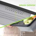 Camping Cutting Board Set - 7-in-1 Portable Foldable Chopping Board with Knife, Vegetable Washing Basket, Kitchen Essentials for Camping, RV, Picnic, Travel & Outdoor Cooking (Gray)